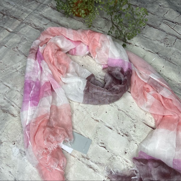 Nordstrom Accessories - Nordstrom Pink Combo Royal Plaid Sheer Silk Scarf